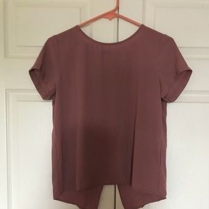 Rose colored blouse with open back